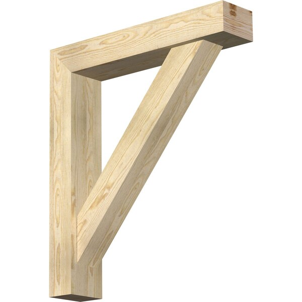 Ekena Millwork Traditional Block Rough Sawn Bracket w/ Offset Brace, Douglas Fir, 6"W x 30"D x 34"H BKT0604X30X34TRA05RDF - main